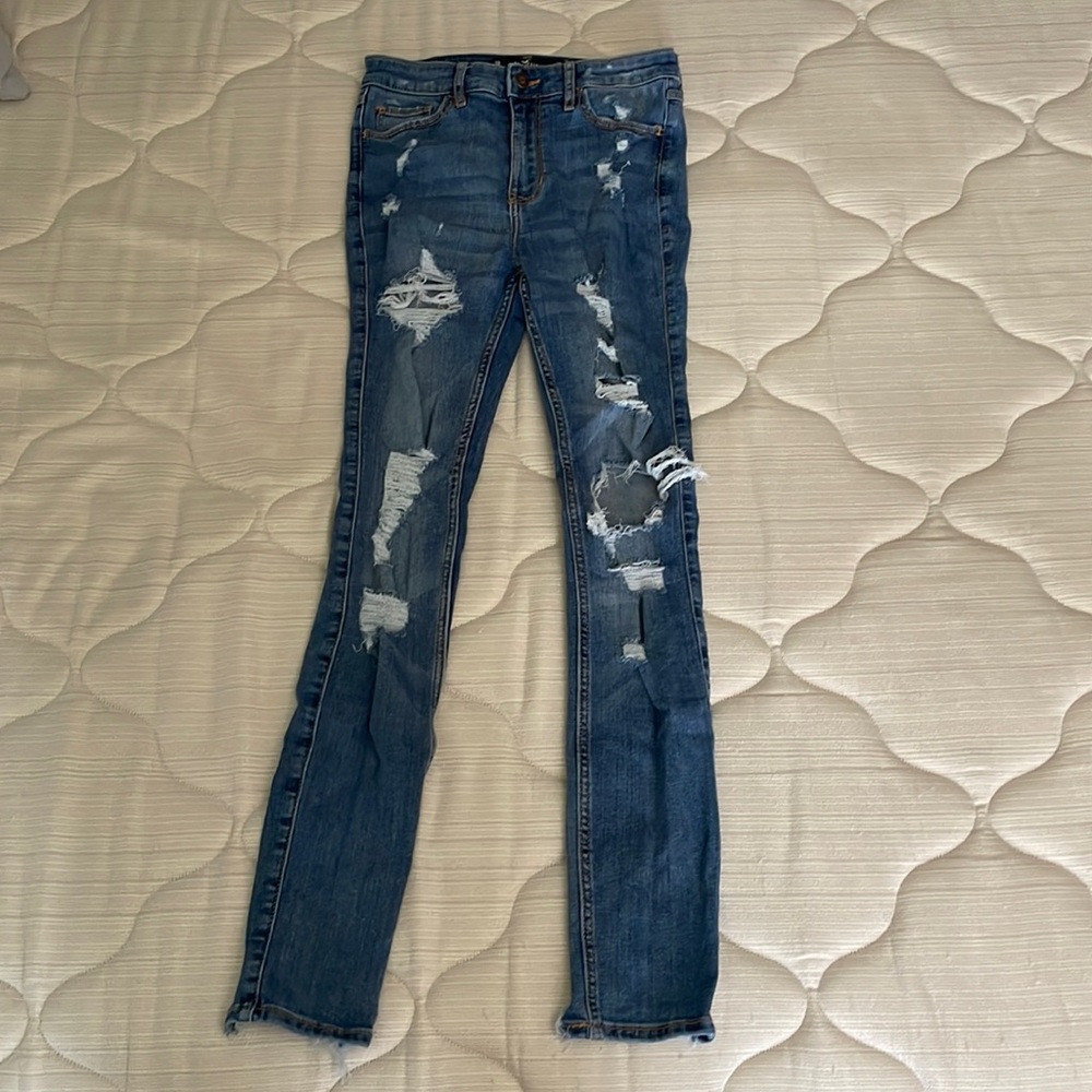 Hollister Distressed High-Rise Super Skinny Jeans